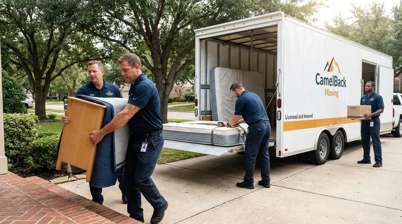 Crew loading residential truck for cross-state move from Elizabeth, PA