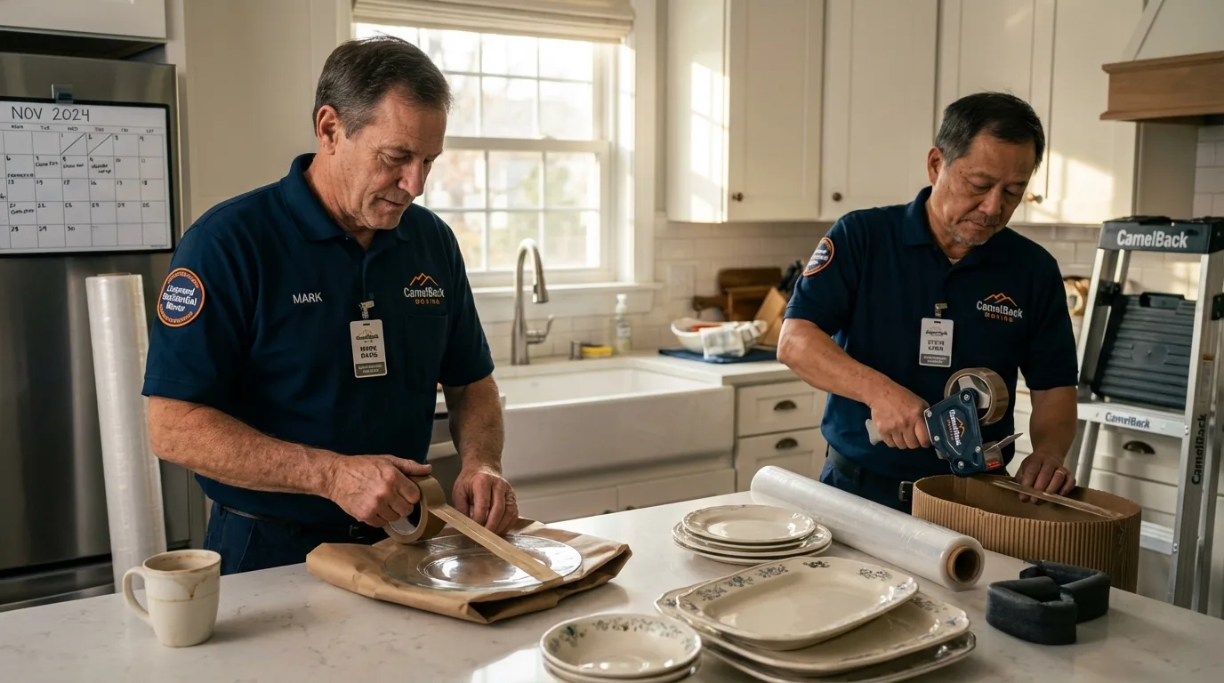 Professional crew packing kitchen dishware in Elizabeth, PA
